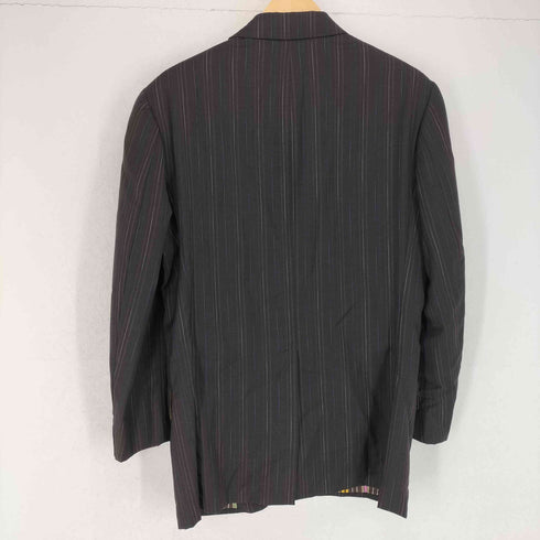 エトロ ETRO MADE IN ITALY 裏地シルク100 ウールストライプテーラードジャケットセットアップ メンズ 48
