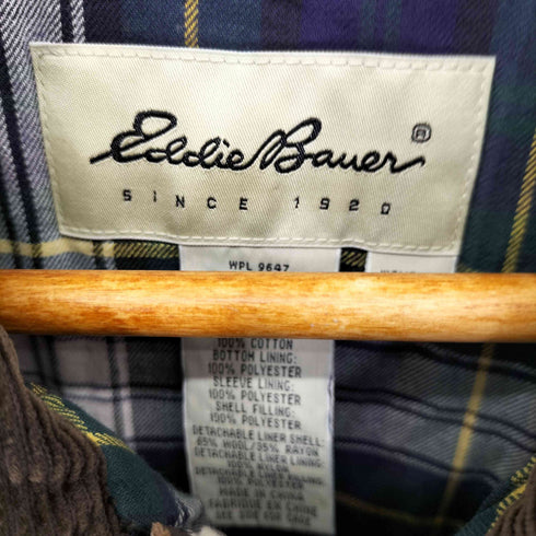 エディーバウアー Eddie Bauer 90S 白タグ 襟コーデュロイ ハンティングジャケット メンズ import:L