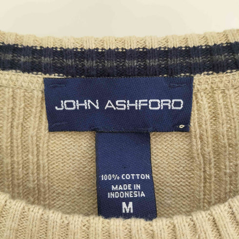 ジョンアッシュフォード JOHN ASHFORD コットン クルーネック ニット セーター メンズ import:M