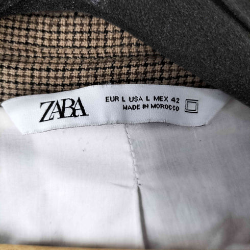 ザラ ZARA チェックテーラードジャケット メンズ import:L