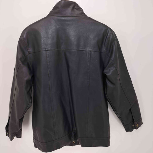 hawke&co PVCレザー ジップアップジャケット 裏ボア レディース