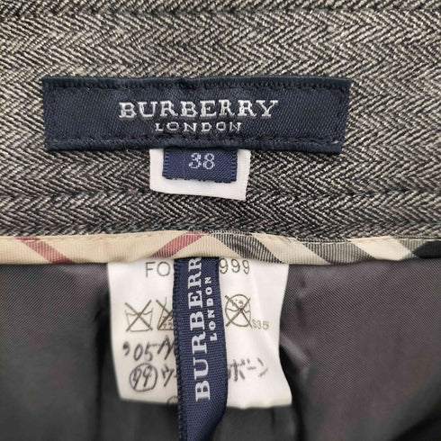 バーバリーロンドン BURBERRY LONDON 00S ウール ヘリンボーン ラメ パンツ レディース FR:38-40