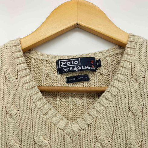 ポロバイラルフローレン Polo by RALPH LAUREN 90S ケーブル編み コットン ニット ベスト メンズ 95