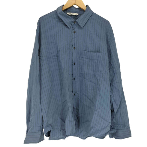 ザラ ZARA レーヨン混 ストライプL/S シャツ メンズ JPN:XL
