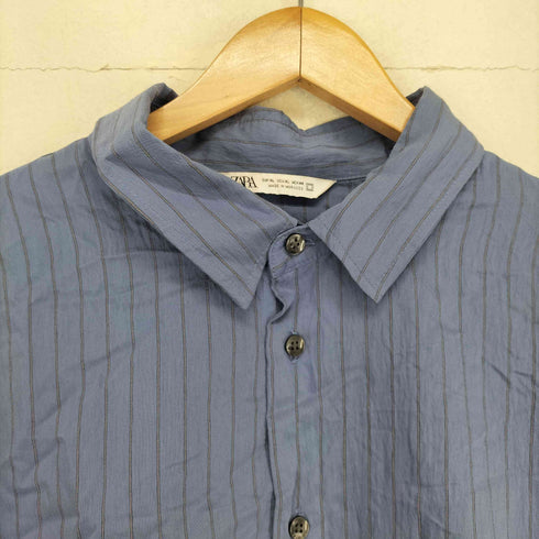 ザラ ZARA レーヨン混 ストライプL/S シャツ メンズ JPN:XL