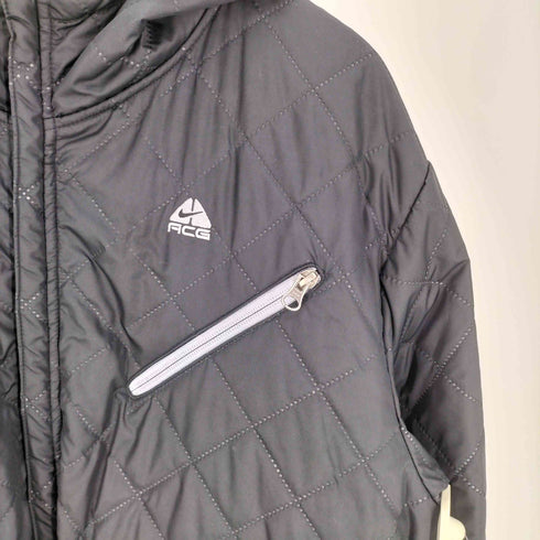 ナイキエーシージー NIKE ACG 08AW STORM FIT スウッシュ ロゴ 刺繍 斜めジップ マチポケット 裏地 フリース キルティング ジャケット マウンテン パーカー リバーシブル メンズ import:L