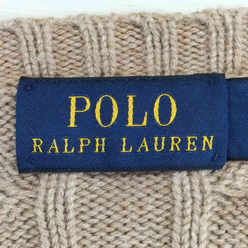 ポロラルフローレン POLO RALPH LAUREN ポニー刺繍 コットン クルーネック ケーブルニット レディース import:L