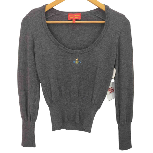 ヴィヴィアンウエストウッドレッドレーベル Vivienne Westwood RED LABEL オーブ刺繍Uネックニット レディース JPN:M