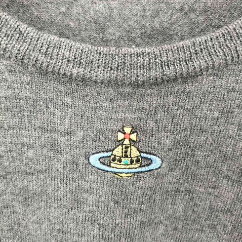 ヴィヴィアンウエストウッドレッドレーベル Vivienne Westwood RED LABEL オーブ刺繍Uネックニット レディース JPN:M