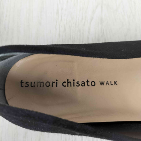 ツモリチサトウォーク tsumori chisato walk 刺繍 スリッポン ブラックスエード レディース JPN:24