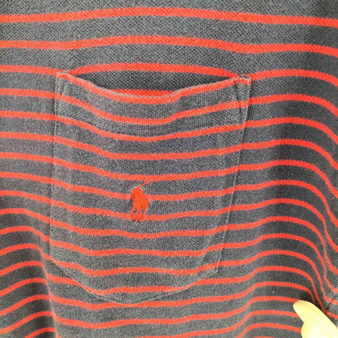 ポロバイラルフローレン Polo by RALPH LAUREN スモールポニー刺繍 片ポケ 鹿の子ボーダーTシャツ メンズ import:M