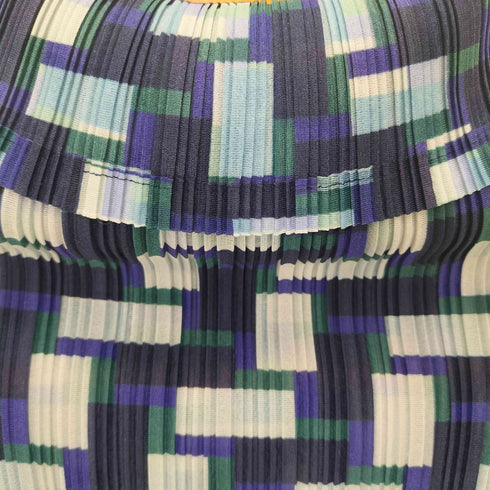 プリーツプリーズイッセイミヤケ PLEATS PLEASE ISSEY MIYAKE ランダムプリーツ幾何学模様ハイネックワンピース レディース 03