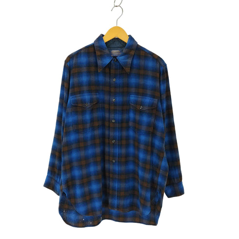 ペンドルトン PENDLETON 70S USA製 チェック柄 ウール ネルシャツ メンズ 17