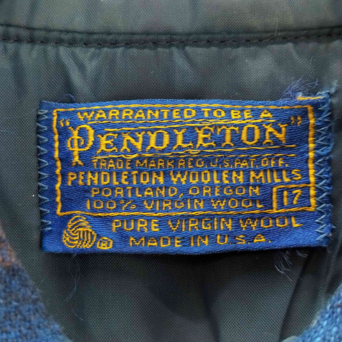 ペンドルトン PENDLETON 70S USA製 チェック柄 ウール ネルシャツ メンズ 17