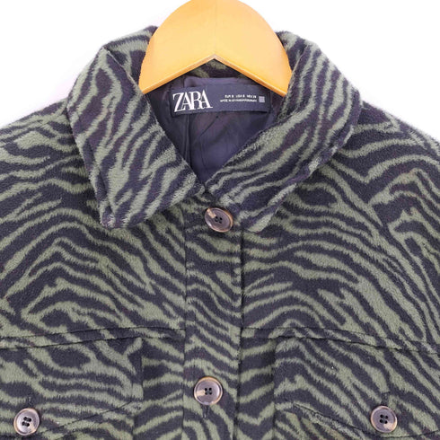 ザラ ZARA ゼブラ アニマル柄 シャツジャケット レディース import:S