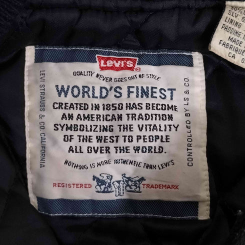 リーバイス Levis 90s WORLD'S FINEST ロゴ刺繍 レザースイッチング スタジャン メンズ import:M