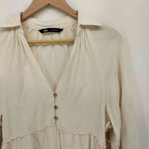 ザラ ZARA Panelled Linen Blend Midi Dress パネルド リネンブレンド ミディドレス レディース import:S