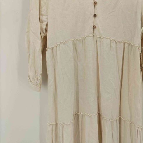 ザラ ZARA Panelled Linen Blend Midi Dress パネルド リネンブレンド ミディドレス レディース import:S