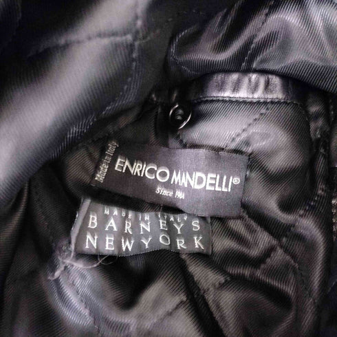 バーニーズニューヨーク BARNEYS NEWYORK ENRICO MANDELLI イタリア製 裏地キルティング レザージャケット メンズ