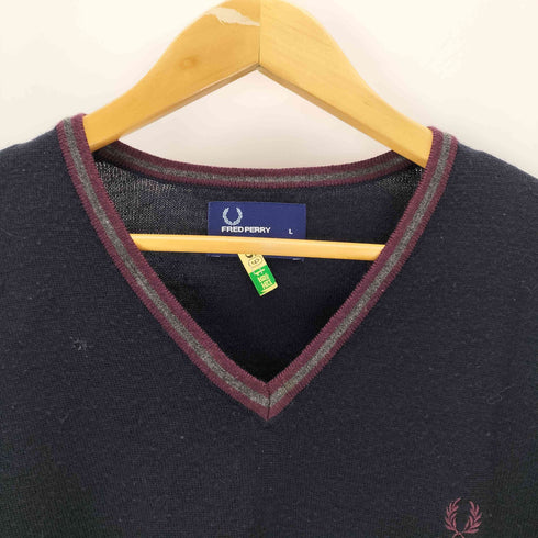 フレッドペリー FRED PERRY ロゴ刺繍ウールセーター メンズ import:L