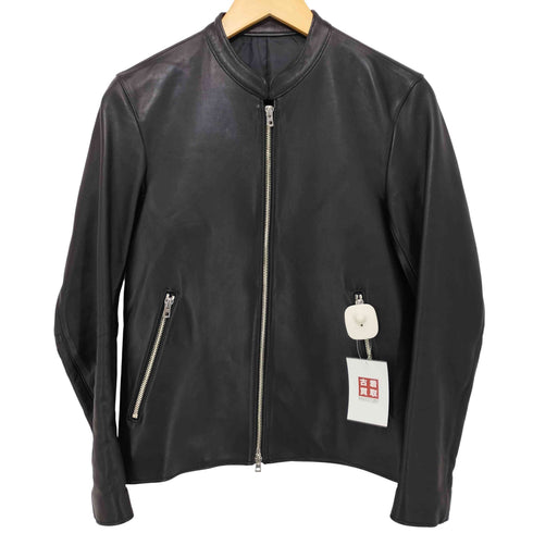 リドム LIDnM シープレザー スタンドカラー ダブルジップ シングルライダースジャケット メンズ JPN:S