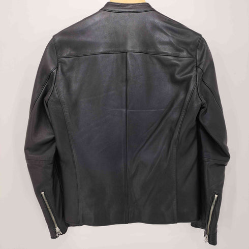 リドム LIDnM シープレザー スタンドカラー ダブルジップ シングルライダースジャケット メンズ JPN:S