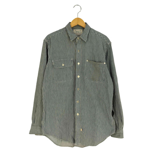 ポロラルフローレン POLO RALPH LAUREN 80-90s 白タグ ヒッコリー ストライプ ガチャポケ デニム ワークシャツ ジャケット メンズ import:M