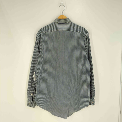 ポロラルフローレン POLO RALPH LAUREN 80-90s 白タグ ヒッコリー ストライプ ガチャポケ デニム ワークシャツ ジャケット メンズ import:M