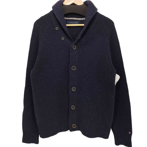 トミーヒルフィガー TOMMY HILFIGER ショールカラー ネップニットジャケット カーディガン メンズ import:XL