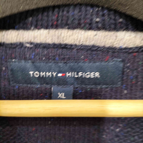 トミーヒルフィガー TOMMY HILFIGER ショールカラー ネップニットジャケット カーディガン メンズ import:XL