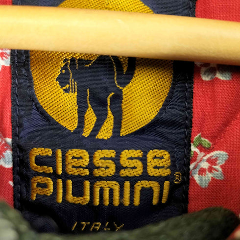 ciesse piumini イタリア製 アルパカ混 キルティングハーフコート ダウンコート 襟コーデュロイ 裏地小花柄 メンズ