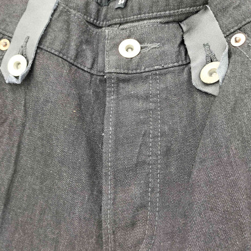 ジャックローズ JACKROSE 00S ウエスト 月桂樹ボタン ボタンフライブラックデニムパンツ メンズ 34