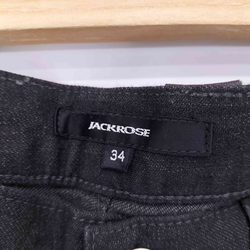 ジャックローズ JACKROSE 00S ウエスト 月桂樹ボタン ボタンフライブラックデニムパンツ メンズ 34