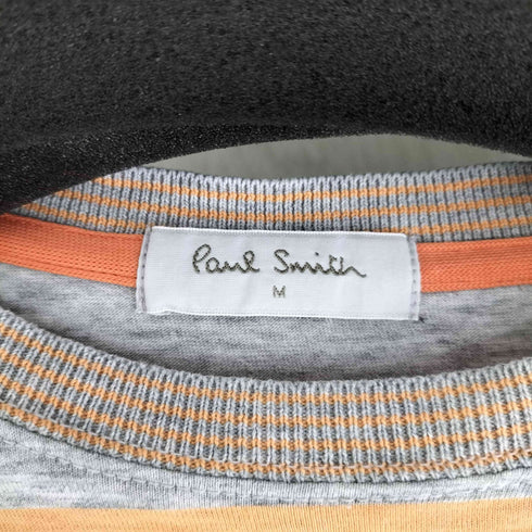 ポールスミス Paul Smith フロントボーダーL/Sカットソー 変形 ねじれ メンズ import:M