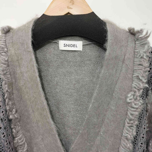 スナイデル snidel 2021AW アルパカ混 ファーライクレースニットカーディガン レディース ONE SIZE
