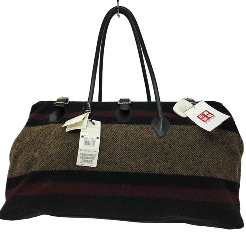 バーバリーロンドン BURBERRY LONDON MADE IN ITALY レザー切替 羊毛 ボストンバッグ メンズ