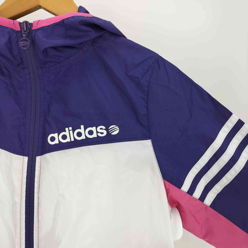 アディダス adidas ロゴ プリント スイッチングカラー ジップアップ パーカー ジャケット レディース JPN:S
