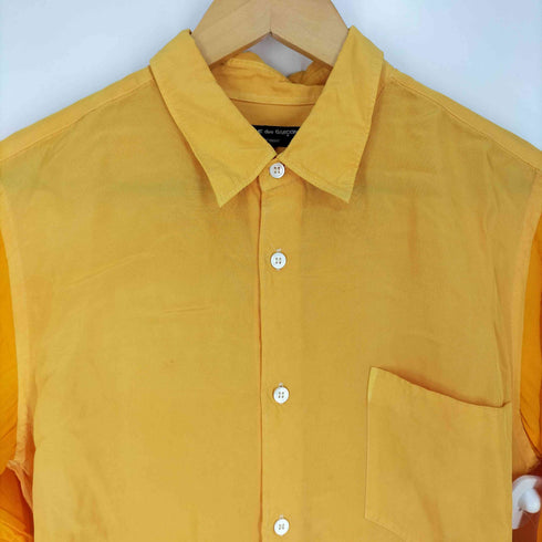 コムデギャルソンオム COMME des GARCONS HOMME 製品染め アセテート 袖切替 光沢 レギュラーカラーシャツ メンズ JPN:M