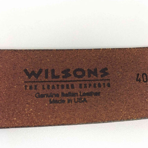 ウィルソン Wilsons Leather USA製 ロゴ刻印 レザー ベルト メンズ 40