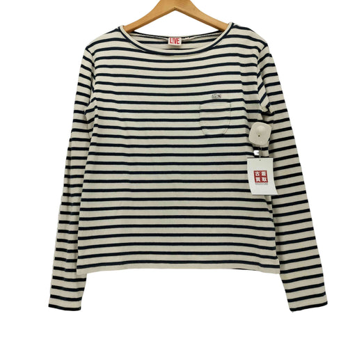 ラコステライブ Lacoste Live 鹿の子刺繍 ボーダー ボートネック L/S カットソー メンズ JPN:M