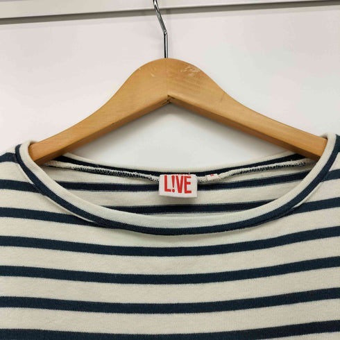 ラコステライブ Lacoste Live 鹿の子刺繍 ボーダー ボートネック L/S カットソー メンズ JPN:M