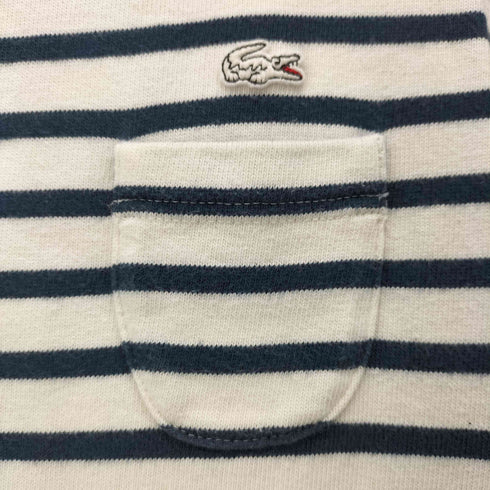 ラコステライブ Lacoste Live 鹿の子刺繍 ボーダー ボートネック L/S カットソー メンズ JPN:M