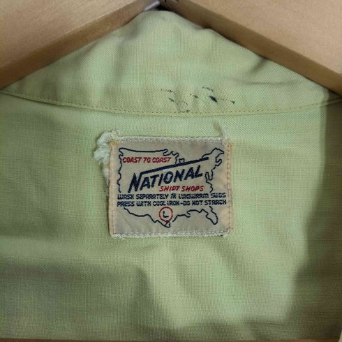 NATIONAL 60-70s 開襟 オープンカラーシャツ メンズ import:L