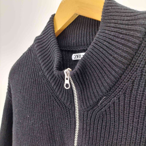 ザラ ZARA ダブルジップ コットン ドライバーズ ニット メンズ import:XL