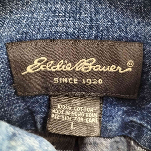 エディーバウアー Eddie Bauer S/S ボタンダウンデニムシャツ メンズ JPN:L