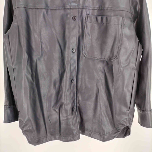 エイチアンドエム H&M フェイクレザー シャツ ジャケット レディース import:M
