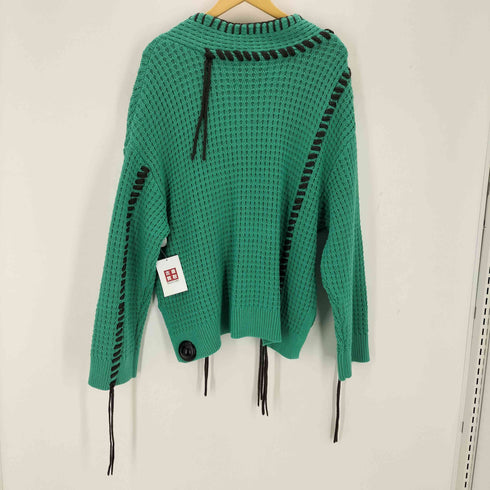 メゾンスペシャル MAISON SPECIAL Oni-Waffle Embroidery Prime-Over V-Neck Knit Pullover メンズ JPN:0