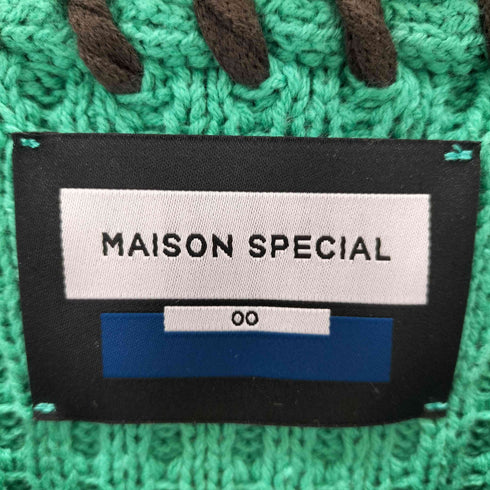 メゾンスペシャル MAISON SPECIAL Oni-Waffle Embroidery Prime-Over V-Neck Knit Pullover メンズ JPN:0