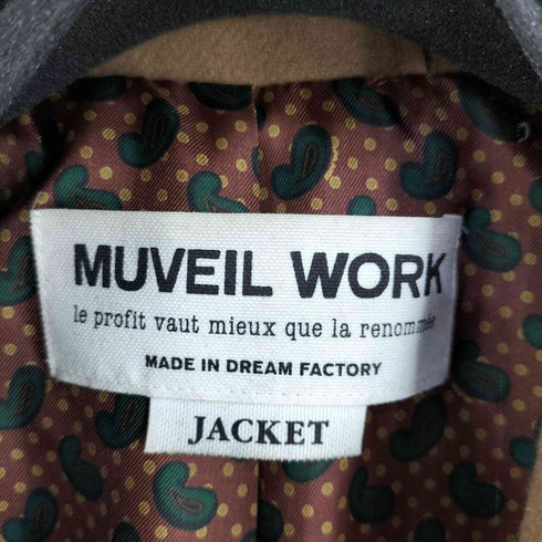 ミュベール ワーク MUVEIL WORK 裏地ペイズリー柄 メルトンウール チェスターコート レディース JPN:36
