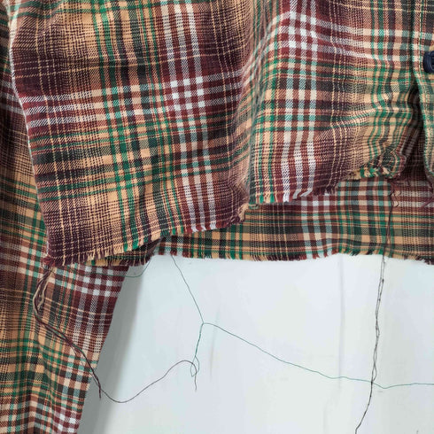 トミーヒルフィガー TOMMY HILFIGER TAILOR FIT リメイククロップドシャツ レディース XL